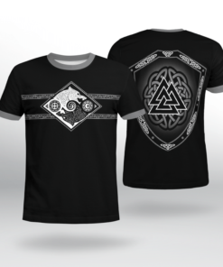 Viking Shirt Hati And Skoll - Valknut - Shield, Viking Hoodie, Viking Zip Hoodie