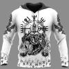 Viking Shirt Vegvisir Bear - Odin Raven, Viking Hoodie, Viking Zip Hoodie