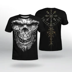 Viking Shirt Skull Viking Vegvisir For Men, Viking Hoodie, Viking Zip Hoodie