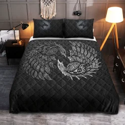 Viking Bedding Set Raven And Wolf Fenrir | Viking Bed Set
