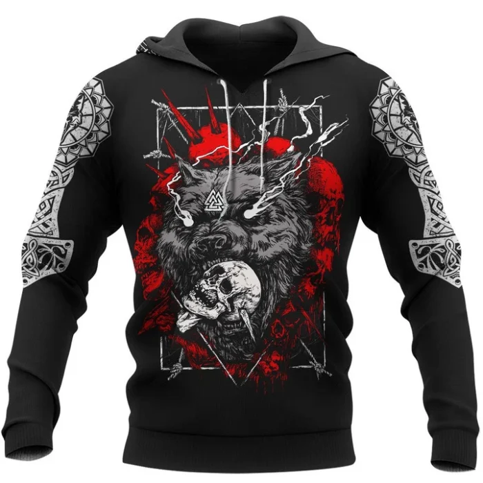Viking Shirt Fenrir Wolf | Viking Hoodie, Viking Zip Hoodie
