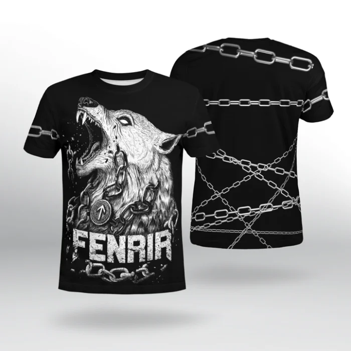 Viking Shirt Fenrir Is Tied With Chains | Viking Hoodie, Viking Zip Hoodie