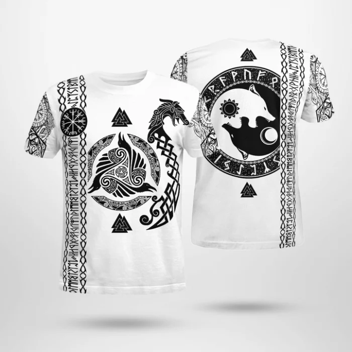 Viking Shirt Raven And Wolf | Viking Hoodie, Viking Zip Hoodie