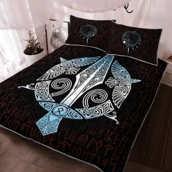 Viking Bedding Set Raven - Odin's Spear Gungnir | Viking Bed Set