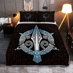 Viking Bedding Set Raven - Odin's Spear Gungnir | Viking Bed Set