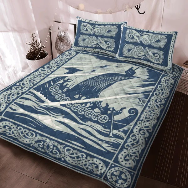 Viking Bed Set Ship Art | Viking Bedding Set