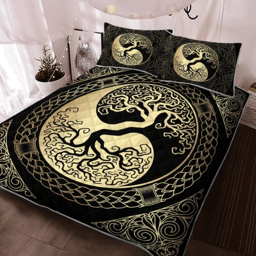Viking Bed Yin Yang Yggdrasil | Viking Bedding Set