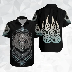 Viking Hawaiian Shirt Celtic Bear Tattoo
