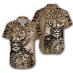 Viking Hawaiian Shirt Classic Cat Viking