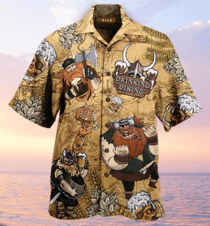 Viking Hawaiian Shirt Dinking Beer