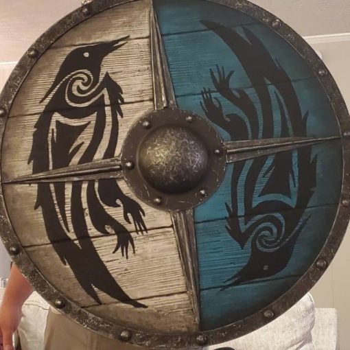 Viking Decoration Eivor Valhalla Raven Authentic Viking Shield