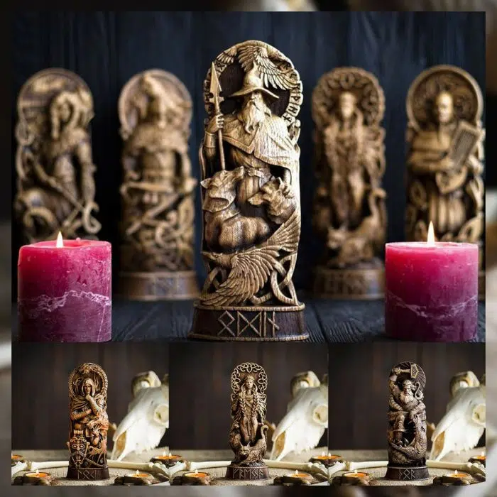 Viking Sculpture Freyja Statue Freya Norse Gods Carving Altar Heathen Asatru Viking God Goddes Sculpture Scandinavian Pantheon Resin Ornaments