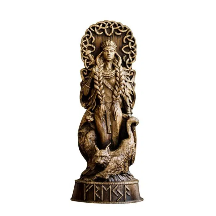 Viking Sculpture Freyja Statue Freya Norse Gods Carving Altar Heathen Asatru Viking God Goddes Sculpture Scandinavian Pantheon Resin Ornaments