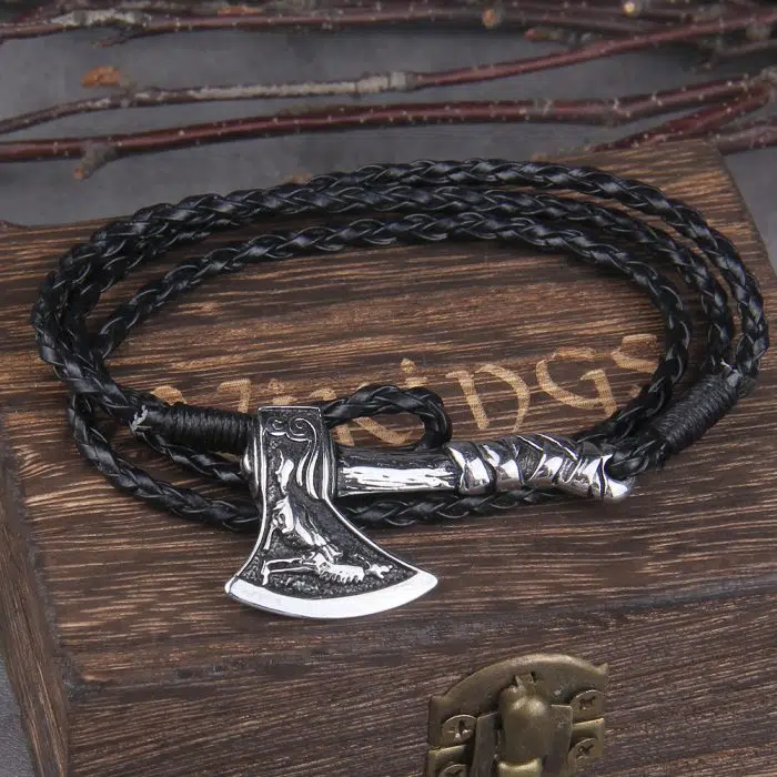 Viking Bracelet Nordic Viking Valknut Axe Amulet Charm