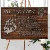 Viking Sign Viking code, engraved wall decoration, Fenrir, Vegvisir