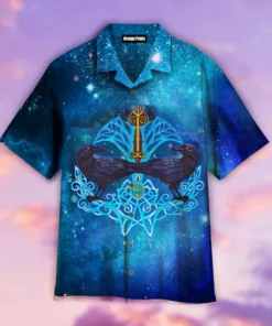 Viking Hawaiian Shirt Viking Crow And Key Pullover
