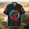 Viking Hawaiian Shirt Raven Vegvisir