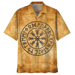 Viking Hawaiian Shirt Rune Vegvisir