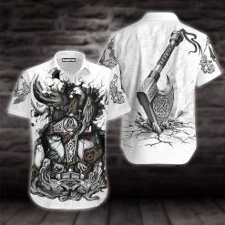 Viking Hawaiian Shirt Odin Axe