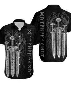 Viking Hawaiian Shirt Sword