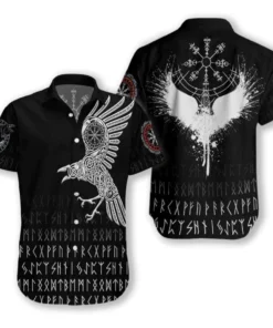 Viking Hawaiian Shirt Raven of Odin