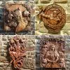 Viking Sculpture Hugin Munin Art Wall Odin Ravens Viking Mythology Icon Home Decor for Indoor Outdoor