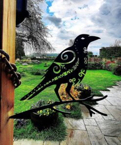 Viking Metal Sign Somerset Quintessence Metal Bird Garden Art - Odins' Raven Muninn