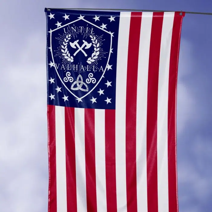 Viking Flag Viking Until Valhalla American, Fourth Of July flag