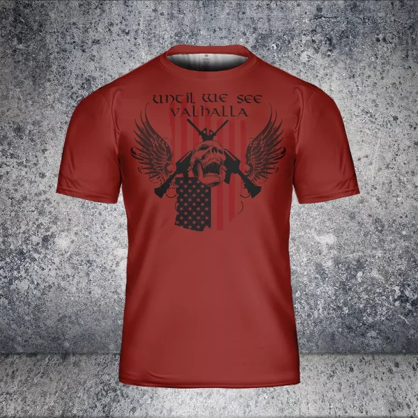 Fourth Of July Shirts American Until Valhalla Skull Axe