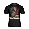Viking Shirt Fourth Of July Until Valhalla Skull America Flag