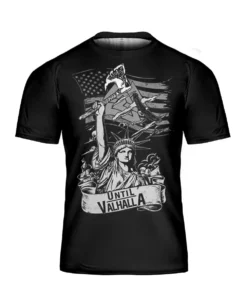 Viking Shirt Fourth Of July Until Valhalla Goddess of Liberty America Flag