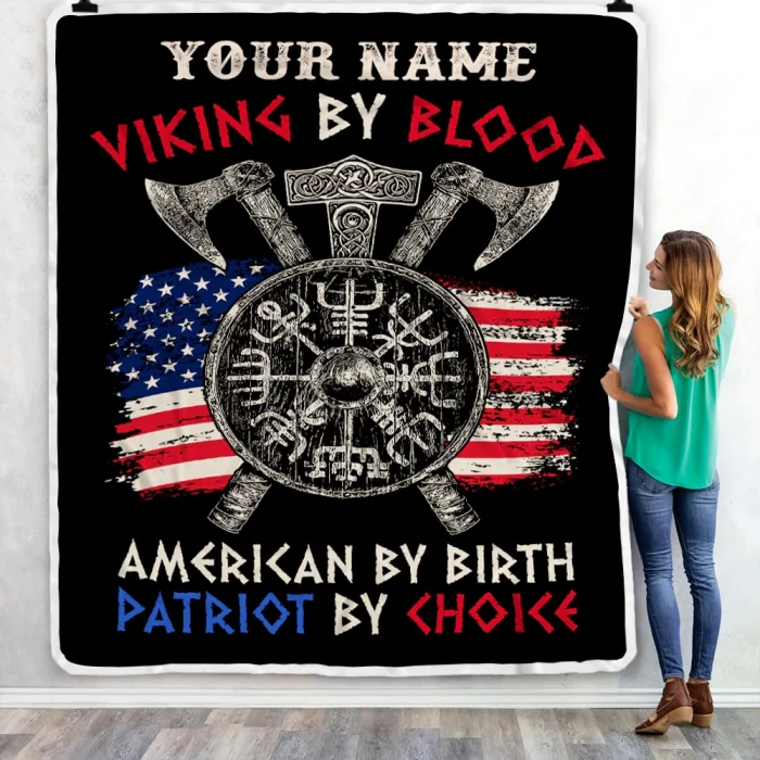 Viking Blanket Viking Blanket Viking By Blood American By Birth | Personalized
