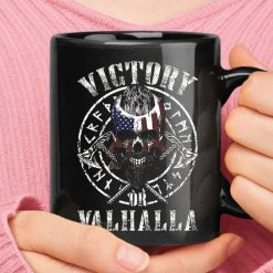 Viking Mug American Viking Warrior Victory Or Valhalla Mug Four of July, Viking cups