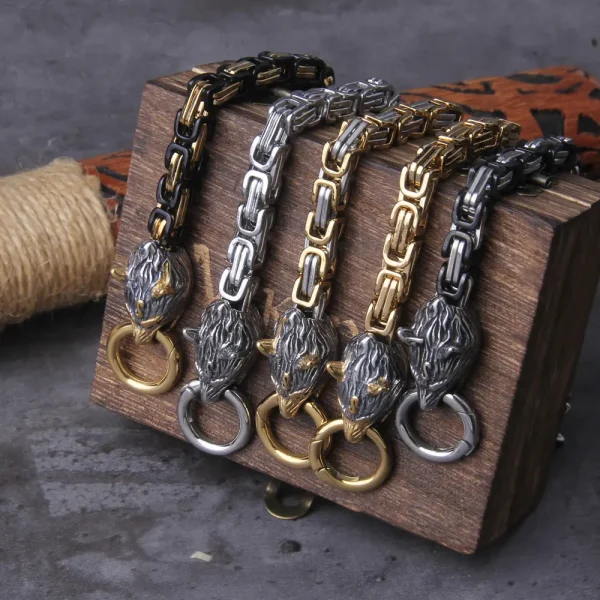 Viking Bracelets Wolf Charm