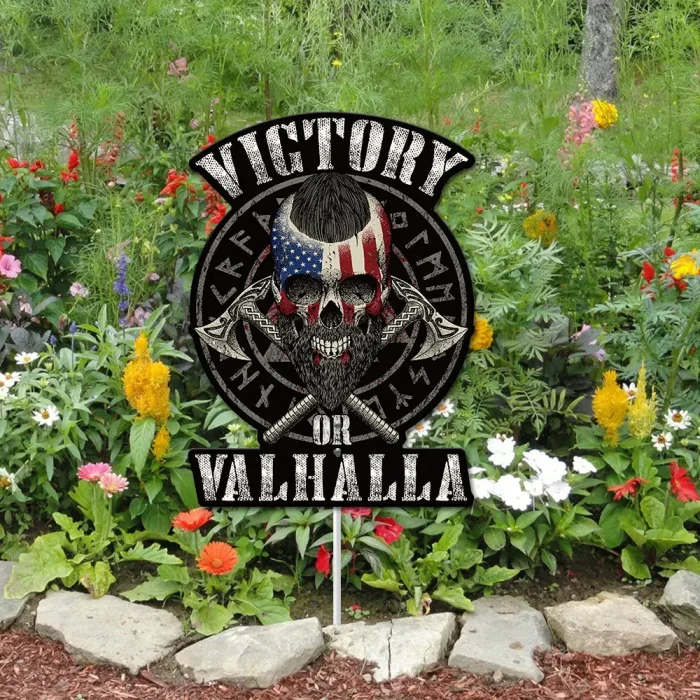 Viking Decor Metal Garden Sign Victoria Or Valhalla