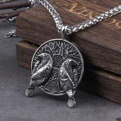 Viking Necklaces Odin's Ravens Two Ravens Huginn and Muninn