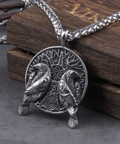 Viking Necklaces Odin's Ravens Two Ravens Huginn and Muninn