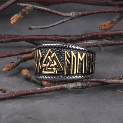 Viking Ring Norse Ring Futhark Runes Compass Valknut