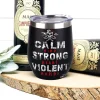 Viking Wine Tumbler Calm Strong Violent
