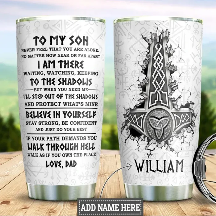Viking Tumbler To My Sons Father's Day Gifts Personalized Name | Viking Drinkware