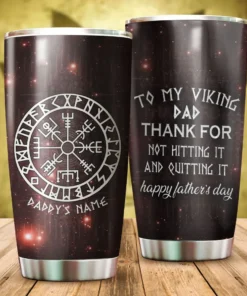 Viking Tumbler Vegvisir Viking Father's Day I Love You | Viking Drinkware