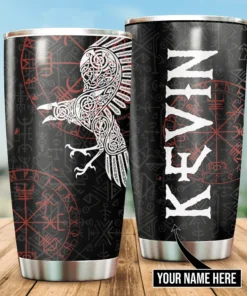 Viking Tumbler Raven Father's Day Gifts Personalized Name | Viking Drinkware