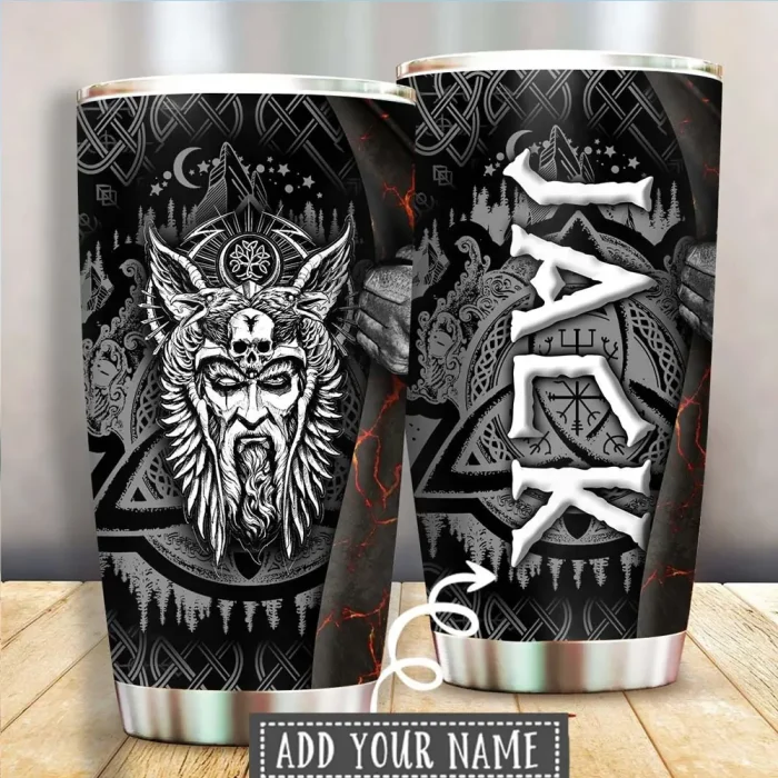 Viking Tumbler Sons Of Odin Father's Day Gifts Personalized Name | Viking Drinkware