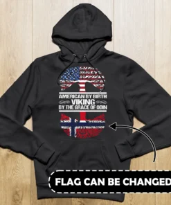 Viking Hoodie American Roots With Country Customized black 4th of July | American Independence Day