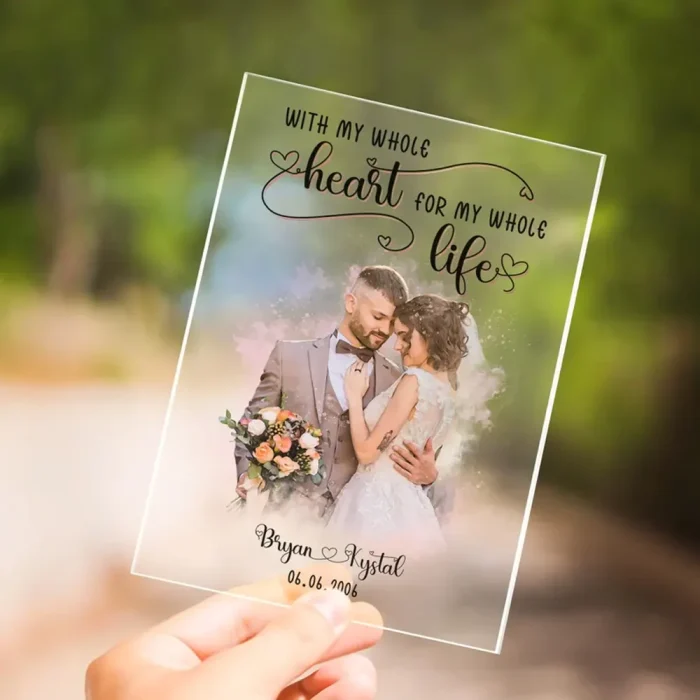 Personalized Romantic Wedding Gift, Wedding Acrylic Plaque Gift, Wedding Gift For Husband and Wife, Couple Gift