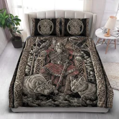 Viking Bedding Set Viking Norse Mythology Odin Viking Bed Set