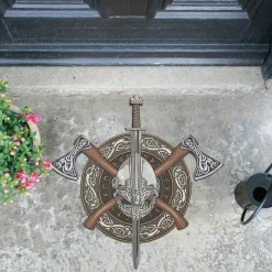 Viking Doormat Vegvisir Warrior, Doormat with Viking pattern design, decorate your home uniquely with the image Vegvisir Warrior.