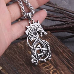 Viking Necklaces Viking Dragon with Viking Rune