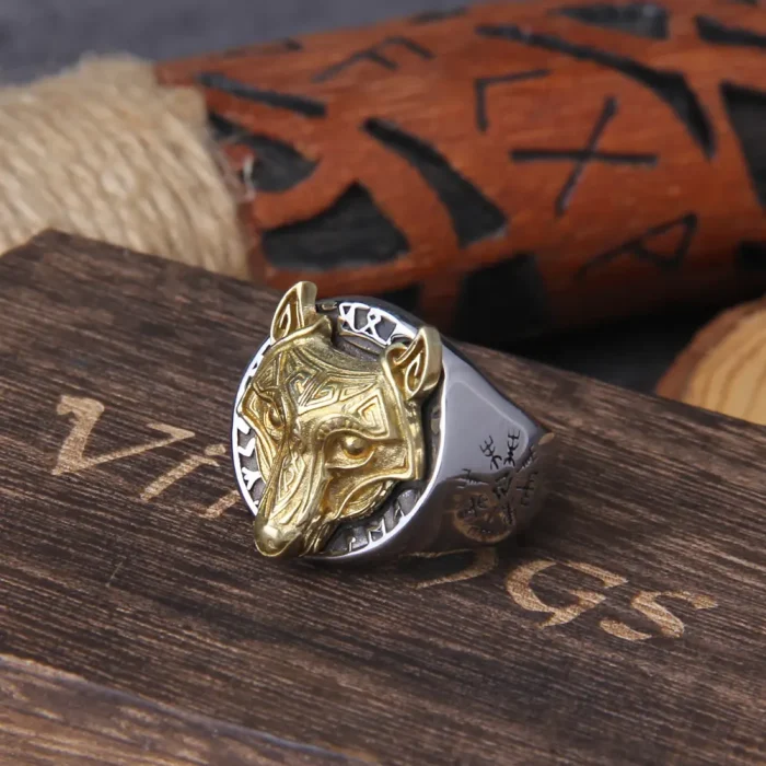 Viking Ring Norse Odin Norse Wolf