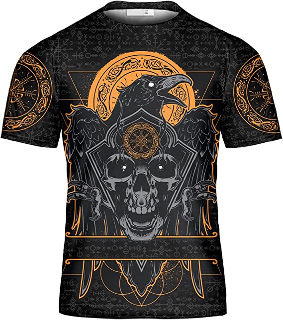 Viking Shirt Raven Vegvisir
